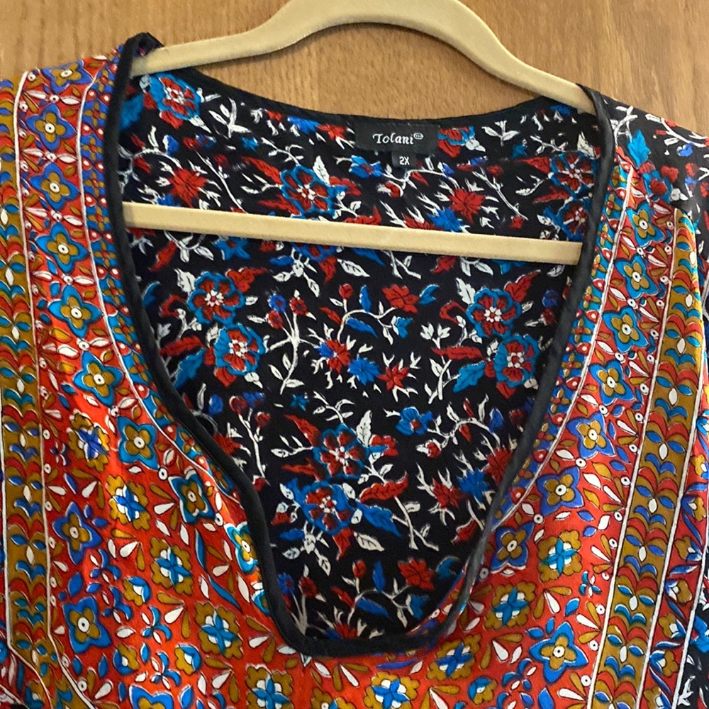 Tolani 100% silk Tunic size 2x